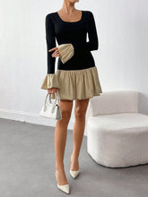 Women's Round Neck Flare Sleeve New Year Holiday Valentine's Day Party Dress